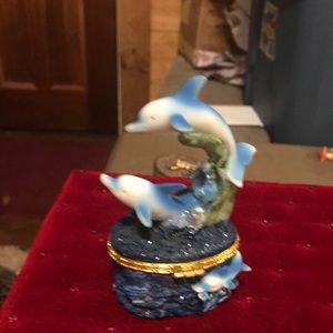 Vintage 2001 Dolphin Trinket Box